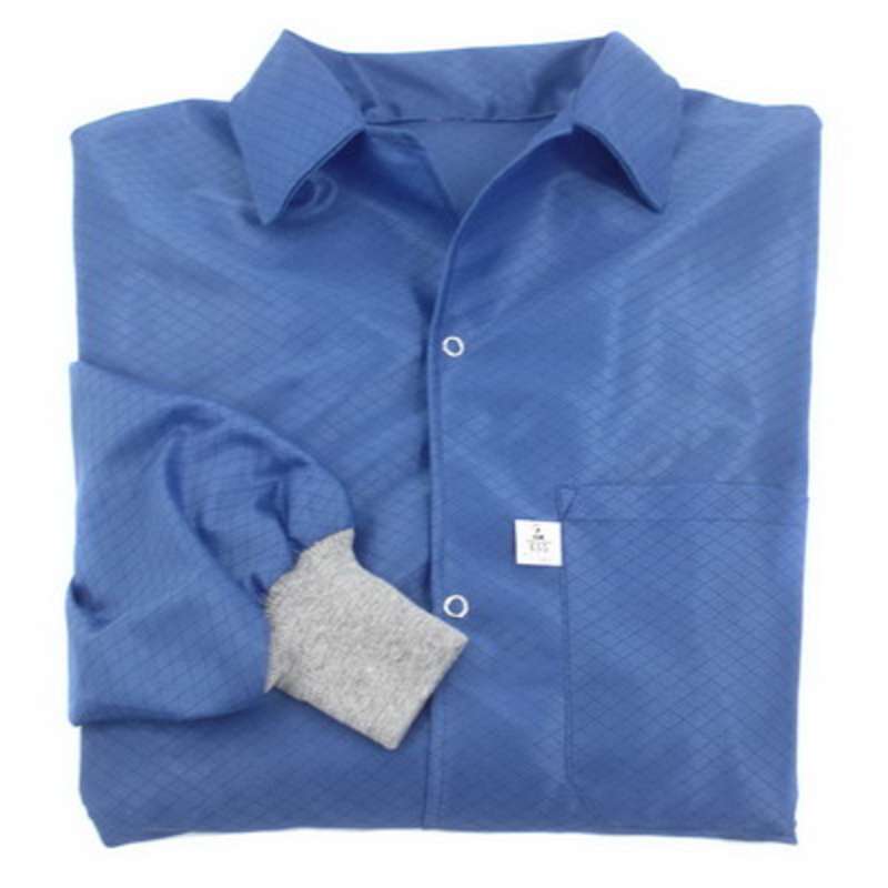 ESD-Safe Lightweight Smock with Conductive Cuffs, Blue, 2X-Large